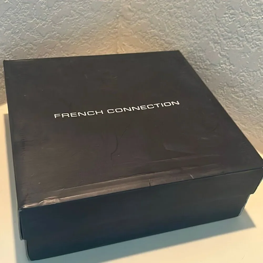 French Connection Starr Wedge Sneaker Booties Black White Sporty Size 11 NEW